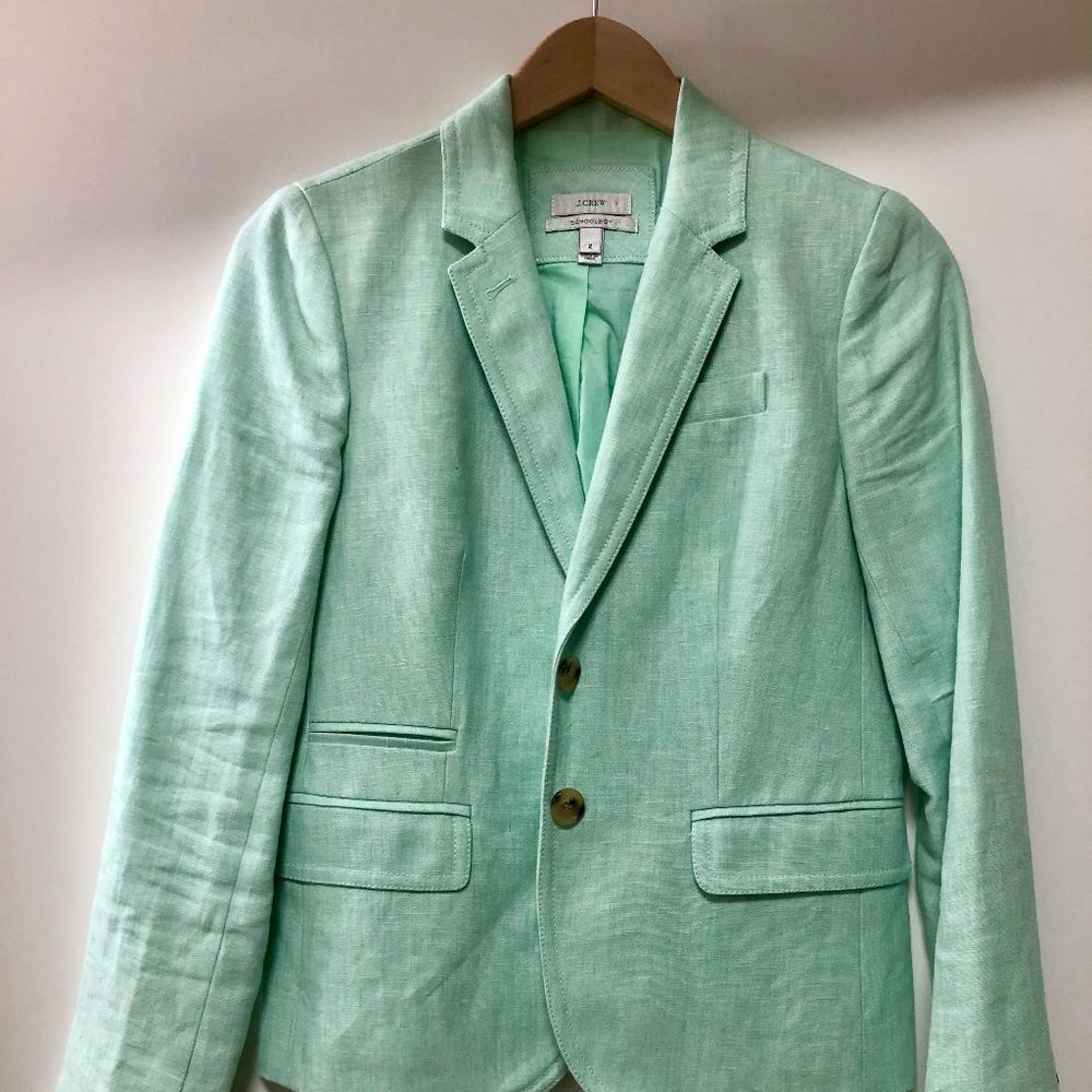 J. Crew Mint Green Schoolboy Blazer